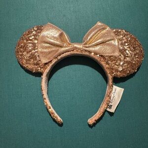 Disney Gold Sequin Minnie Mouse Ears Headband